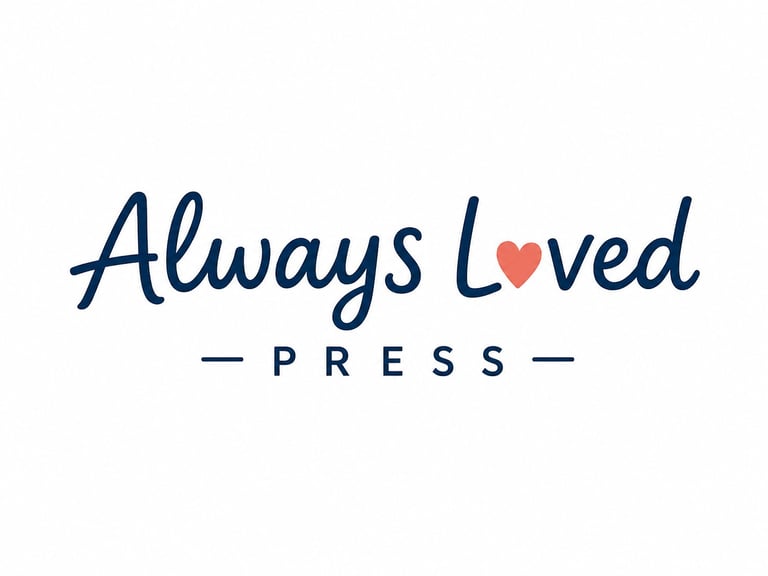 Always Loved Press logo with script text and red heart symbol
